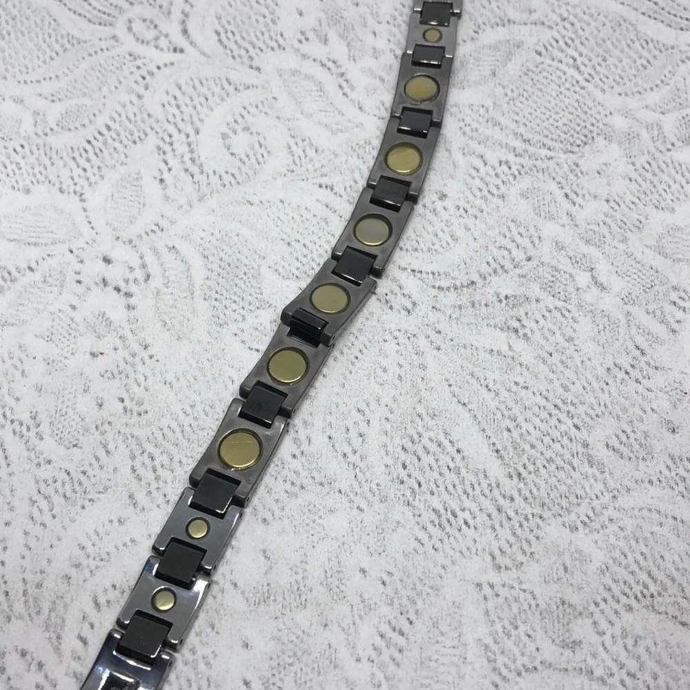 TUNGSTEN Magnetic Chain Link Bracelet Two Tone